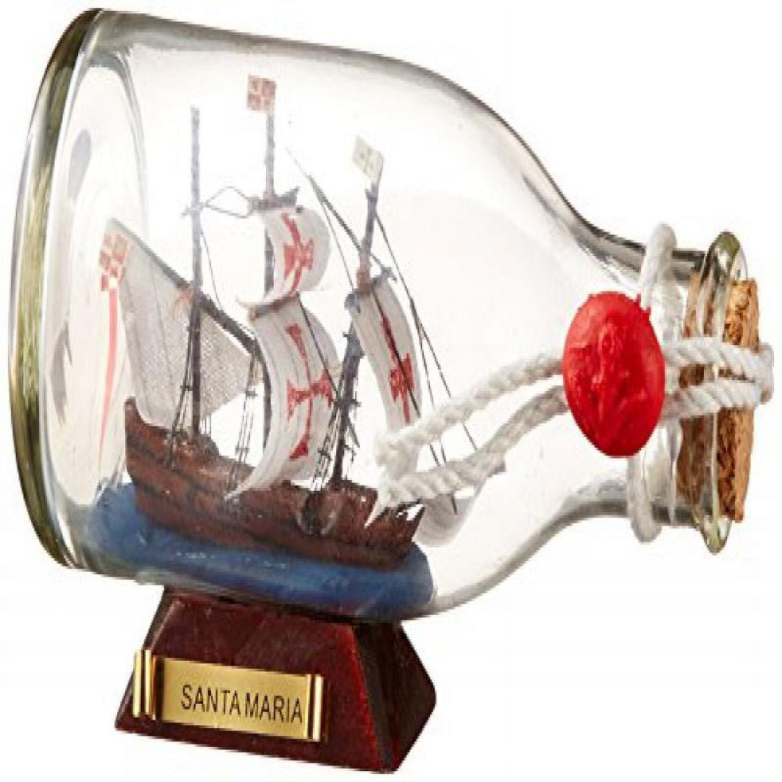 Hampton Nautical Santa Maria Ship in a Glass Bottle, 5"
