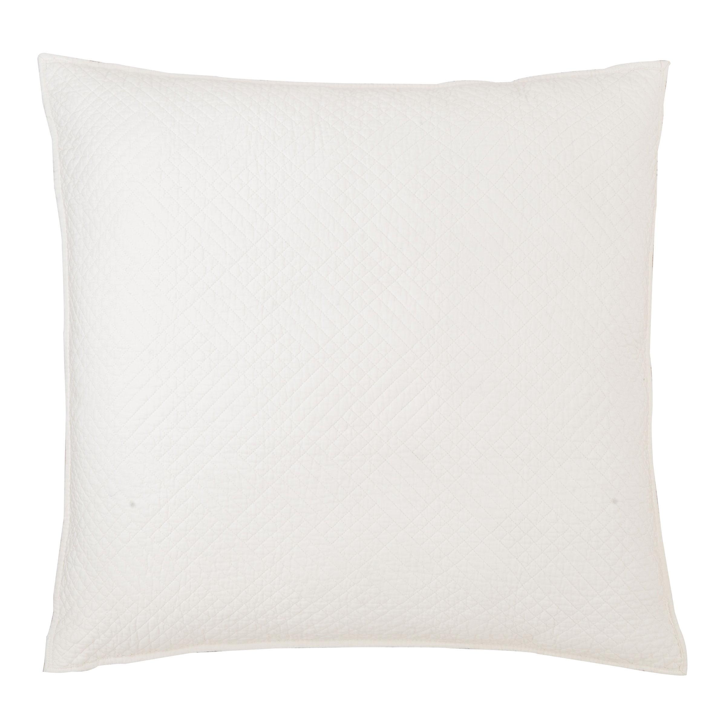 Soft White Cotton Matelasse Euro Sham with Zipper Closure