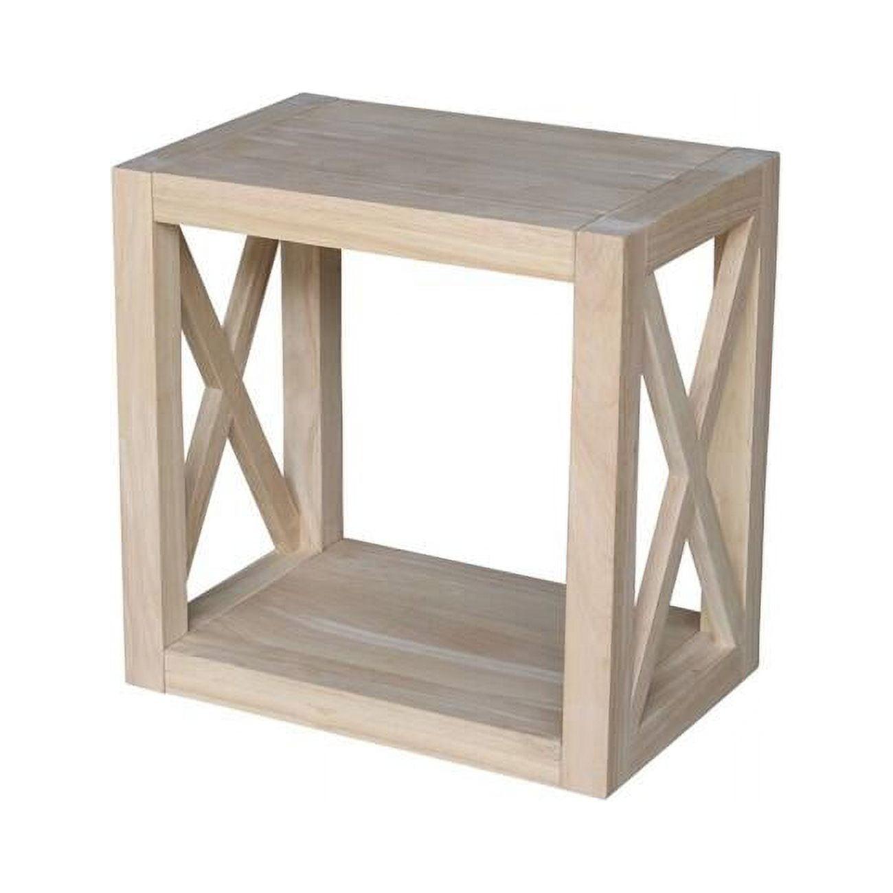 Hampton Traditional Solid Wood Narrow End Table - Unfinished