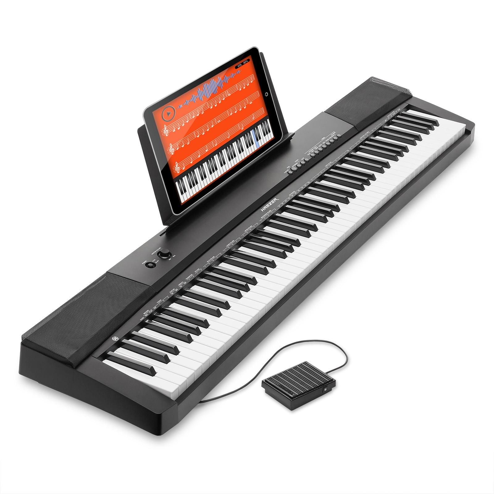Hamzer 88 Key Electronic Keyboard Piano w/ Full Size, Semi Weighted Keys, Built-In Speakers, & Sustain Pedal
