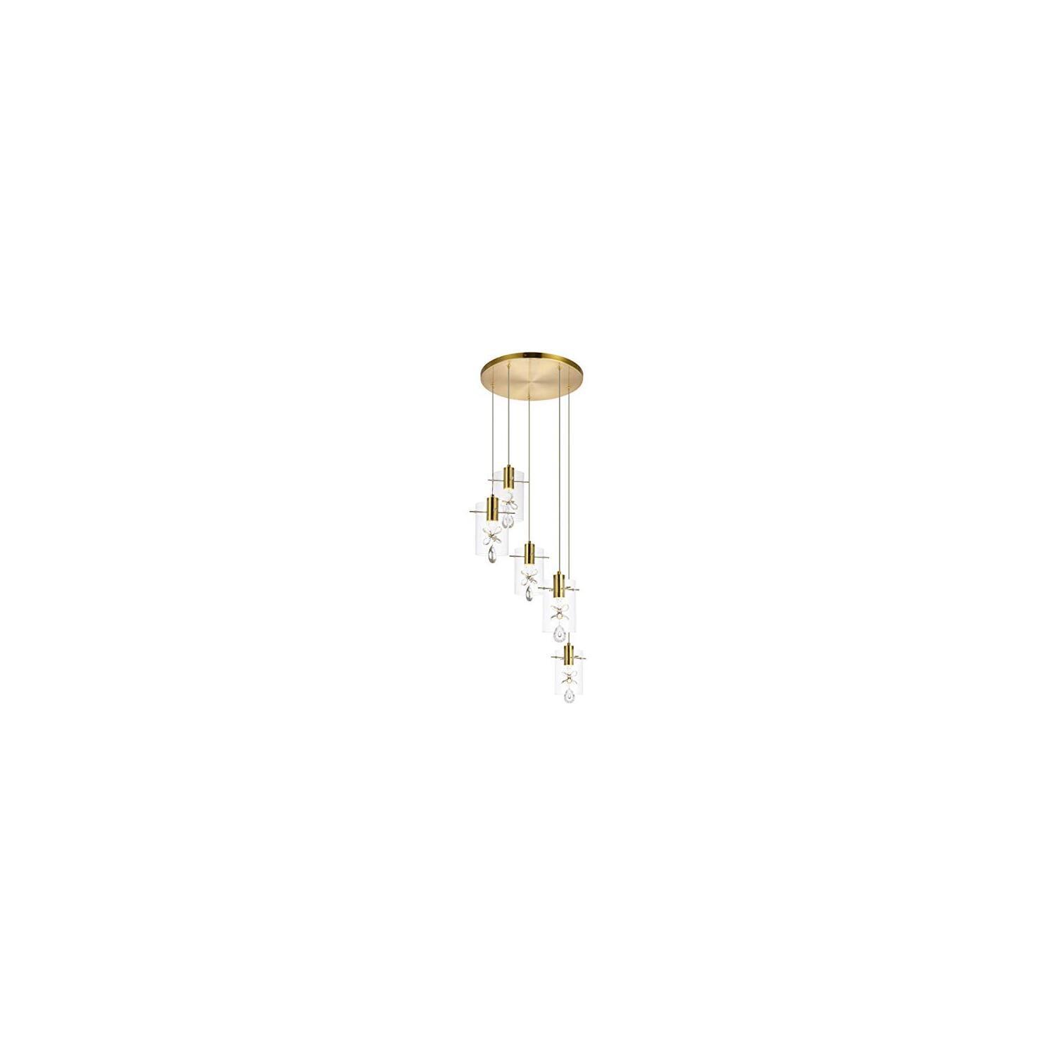 Elegant Crystal Cascade LED Pendant in Gold Finish