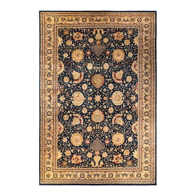 Hand-Knotted Wool Oriental Traditional Blue Area Rug 11' 10" x 17' 4"