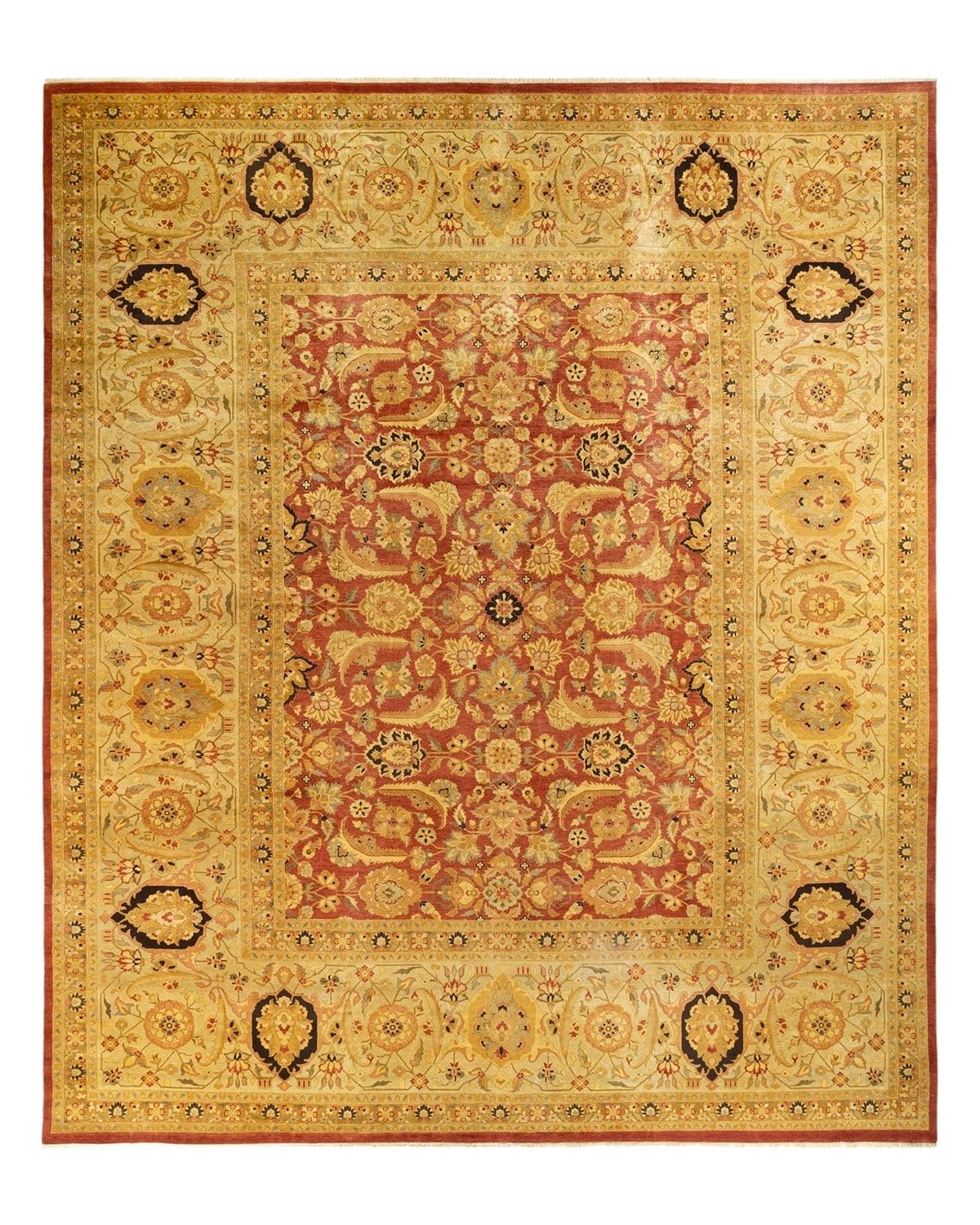 Mogul Hand-Knotted Traditional Red Wool Area Rug 12'3" x 15'5"