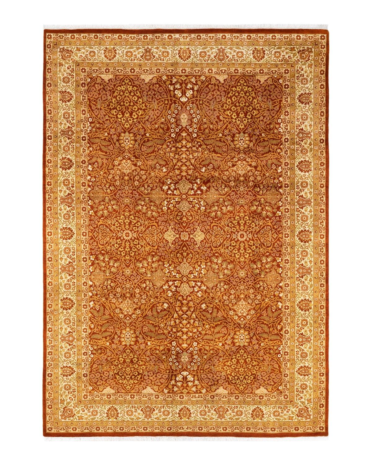 Hand-Knotted Multicolor Wool Oriental Area Rug 6'2" x 8'10"