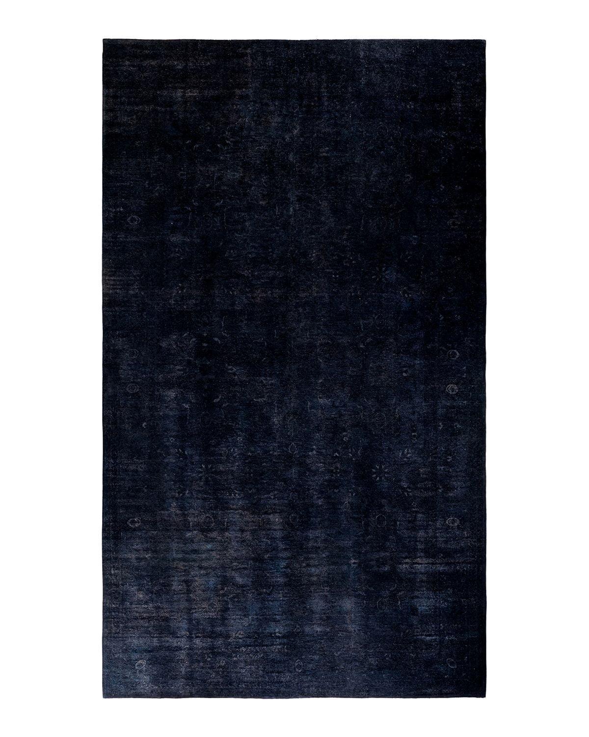 Hand-Knotted Black Wool Rectangular Area Rug 9' 1" x 15' 4"