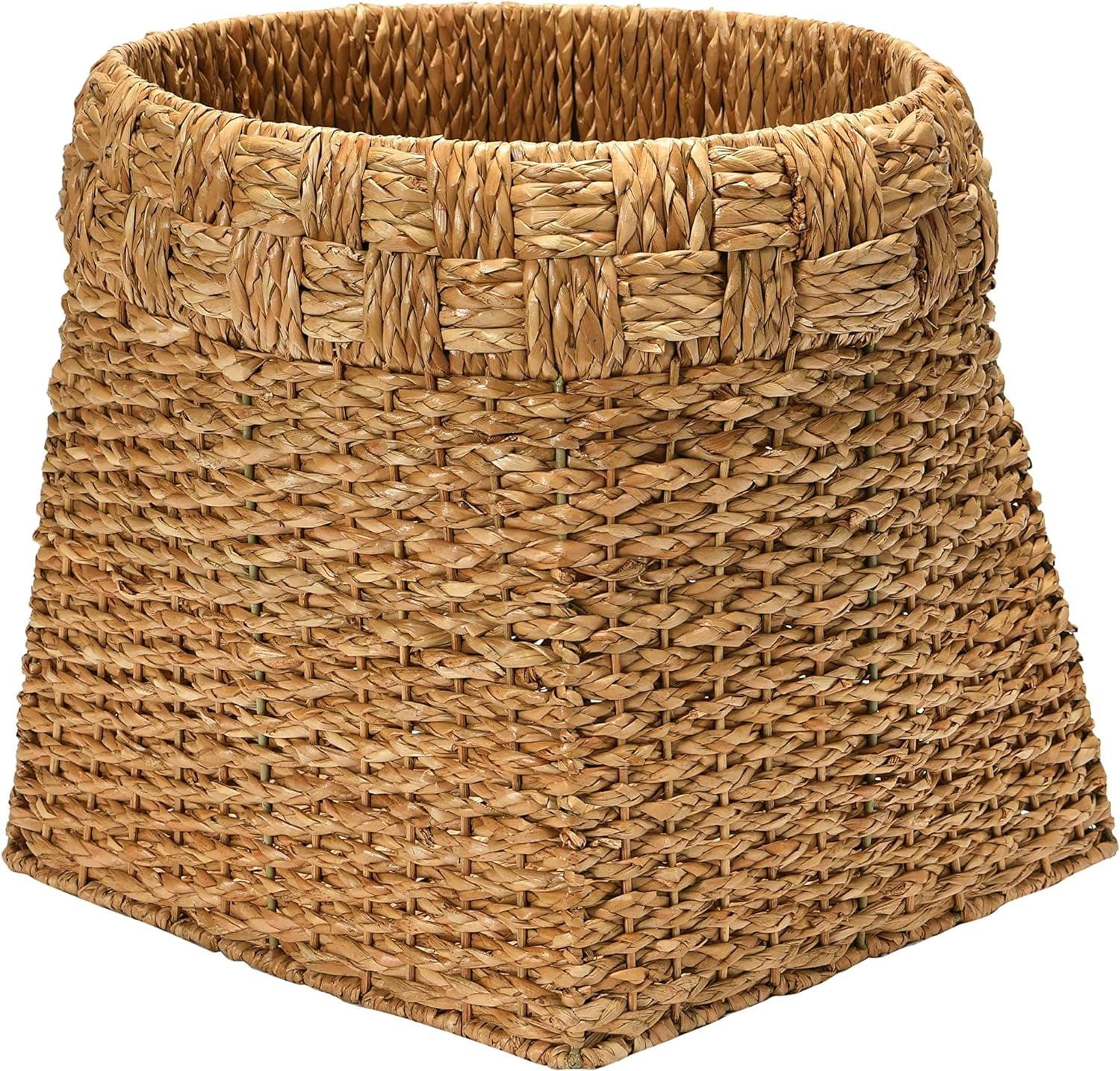 Hand-Woven Natural Seagrass Round Storage Basket