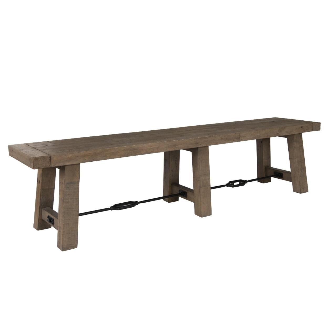 Tuscany Reclaimed Pine 74" Dining Bench in Distressed Gray