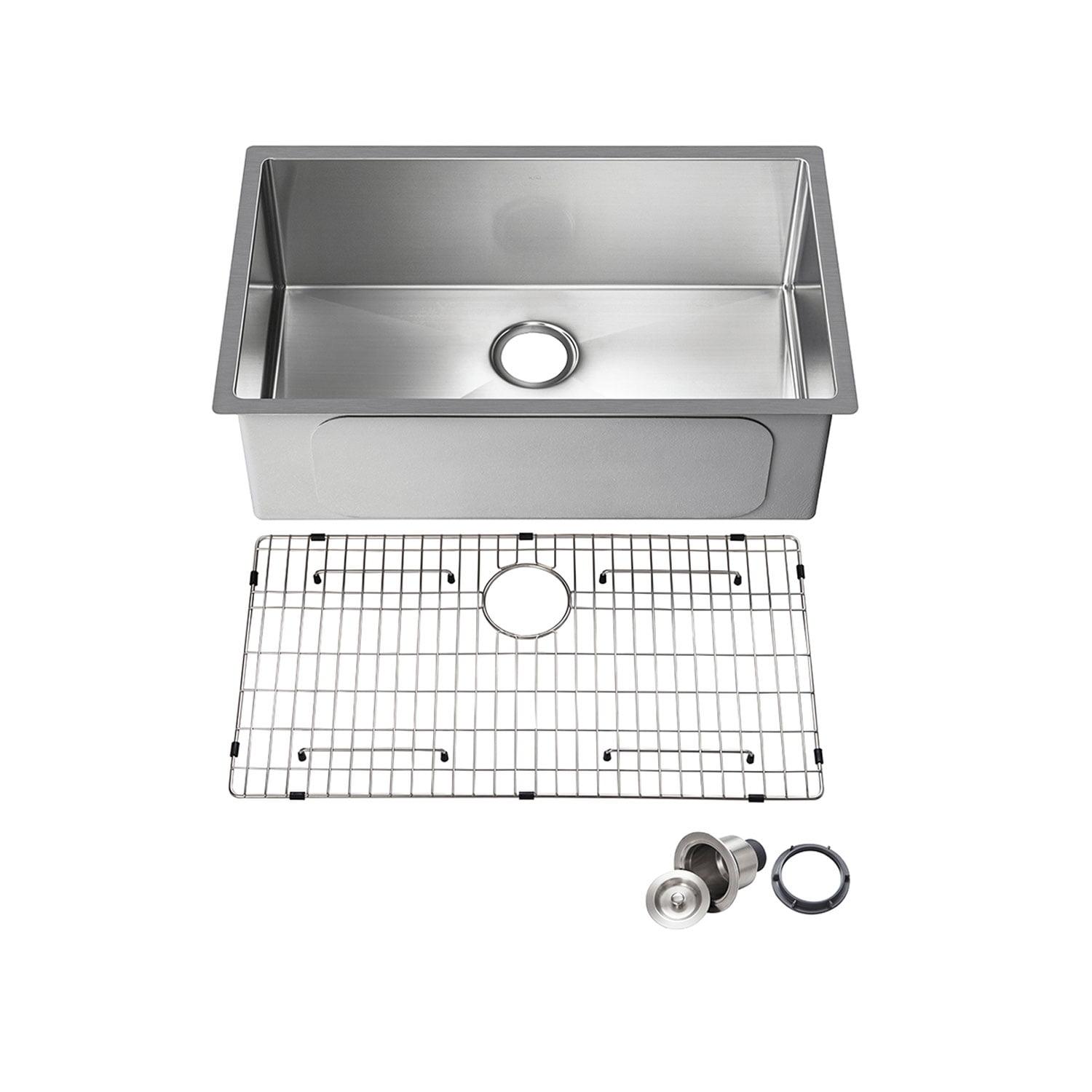 23" Satin Stainless Steel Undermount Single Bowl Kitchen Sink