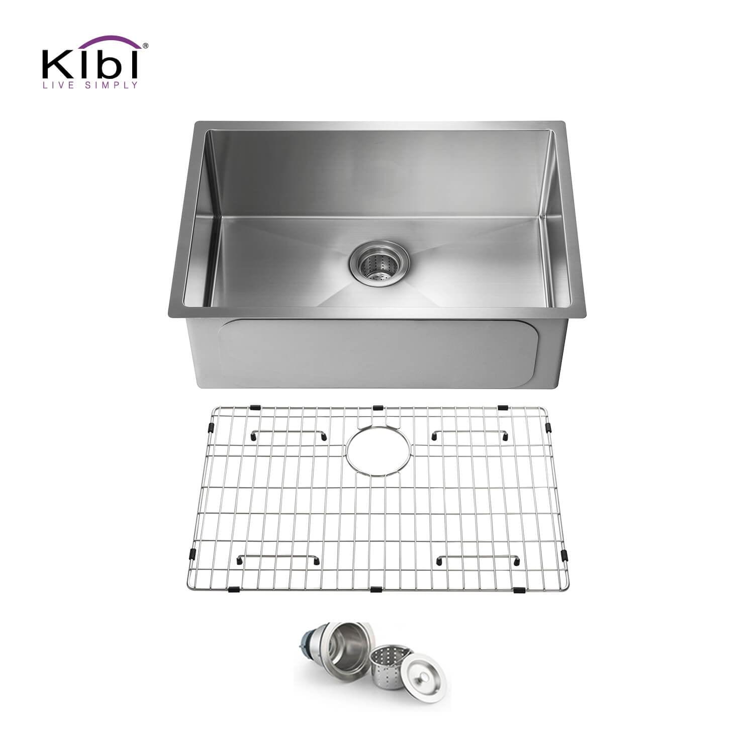 28'' L Undermount Single Bowl Stainless Steel Kitchen Sink