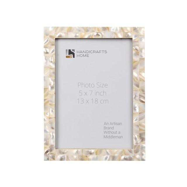 Handicrafts Home Marco de Fotos 5x7 Decorativo Moderno Decoración de Pared Marcos de Regalo Hechos para Mostrar Fotos, Perla