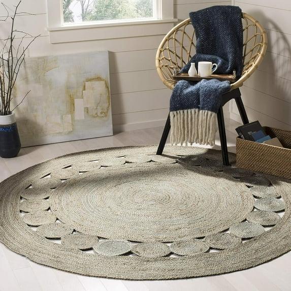 Natural Fiber NF364 Hand Woven Indoor Accent Rug - Grey - 3' Round - Safavieh.