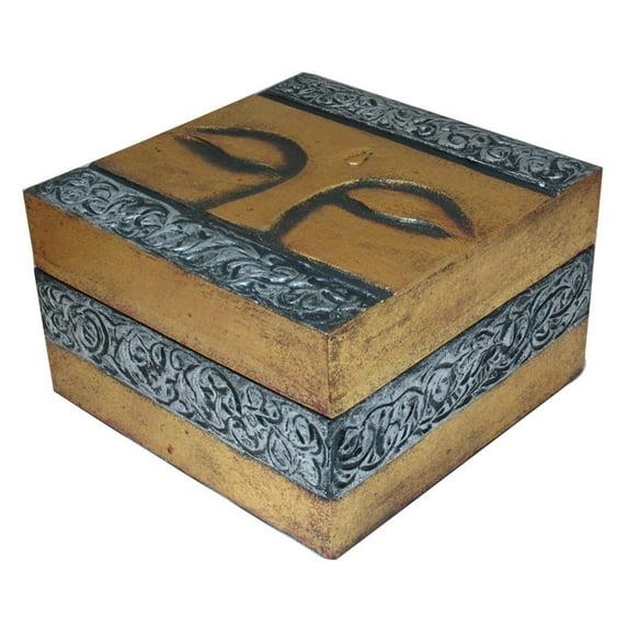 Handmade Buddha Eyes Wooden Box (Indonesia)