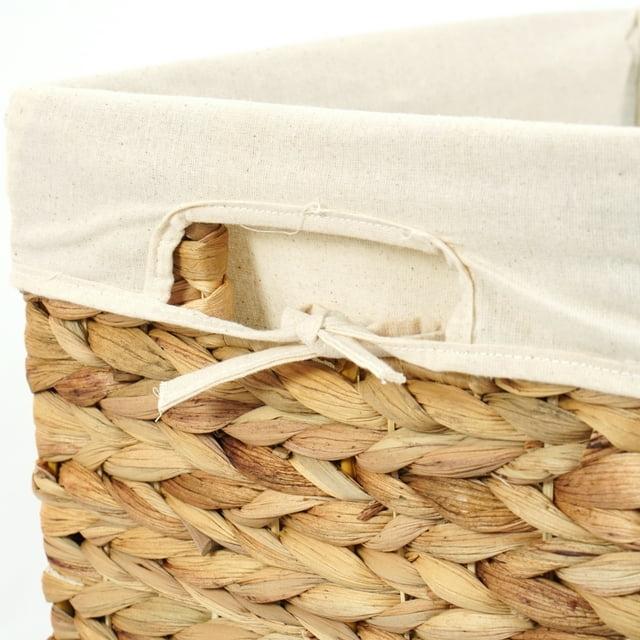 Vintiquewise Handmade Rectangular Water Hyacinth Wicker Laundry Hamper with Lid Natural, Large