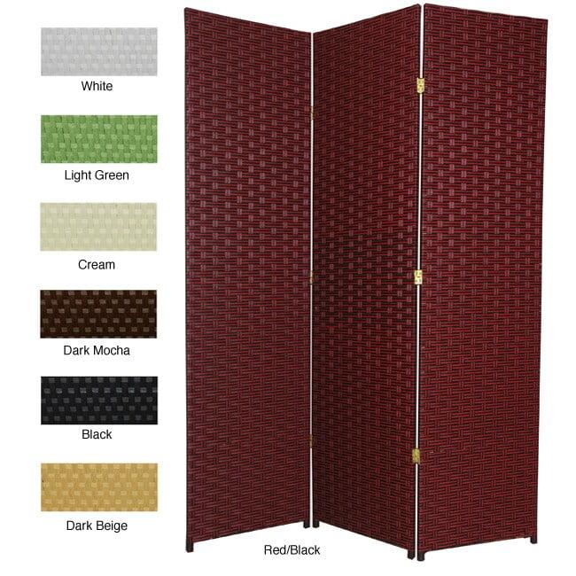 Handmade Woven Fiber 6-panel 6-foot Frameless Room Divider (China) Dark Beige