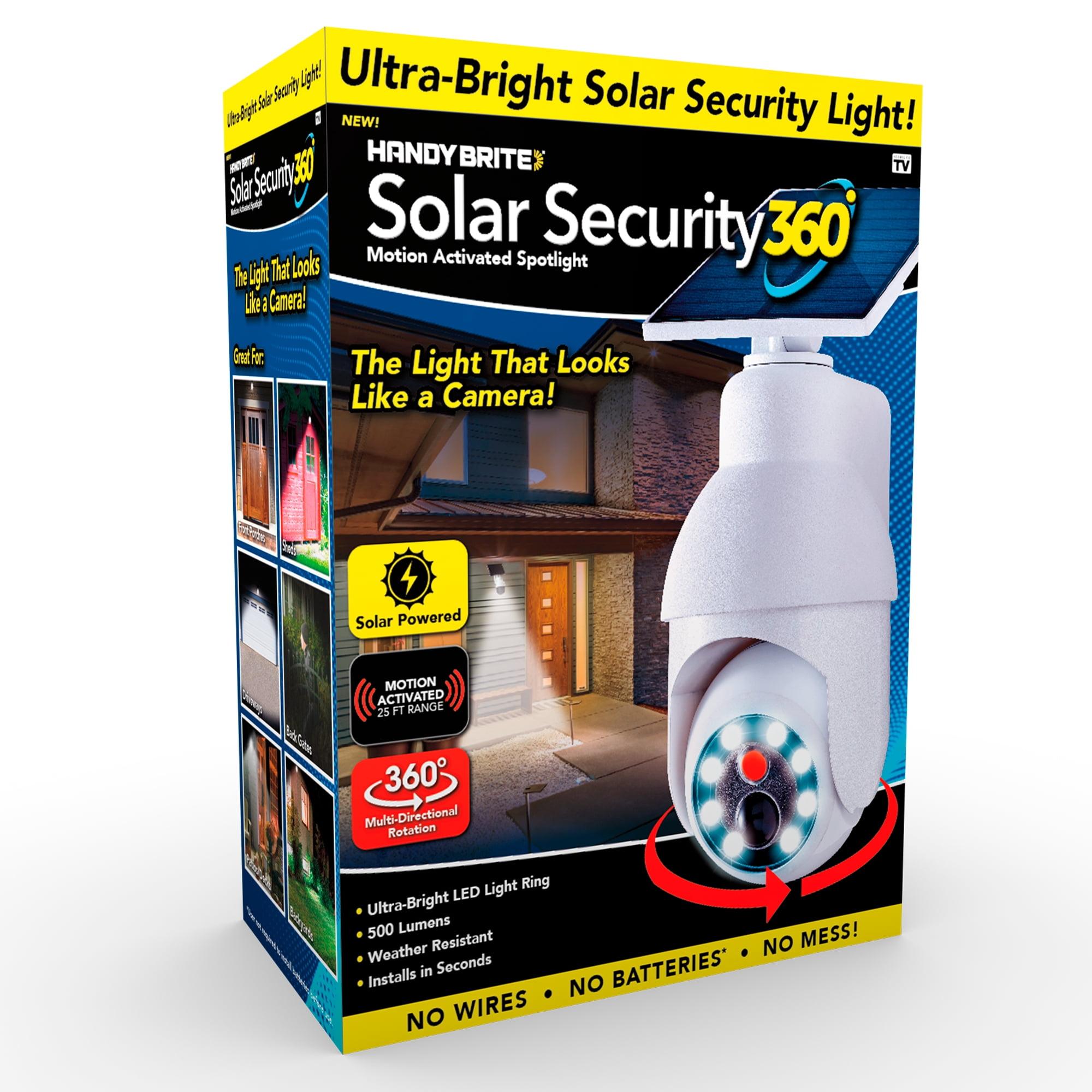 Black Solar-Powered Motion Sensing LED Security Spotlight