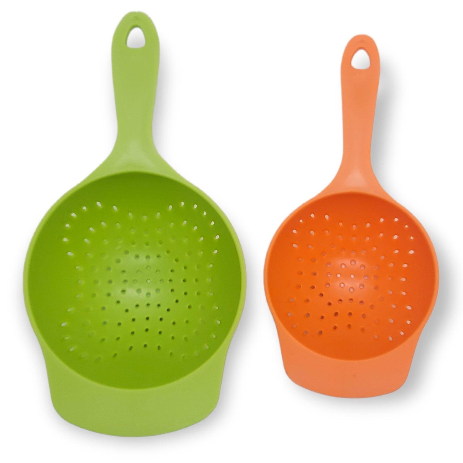 Green and Orange Plastic Nesting Mini Colander Set