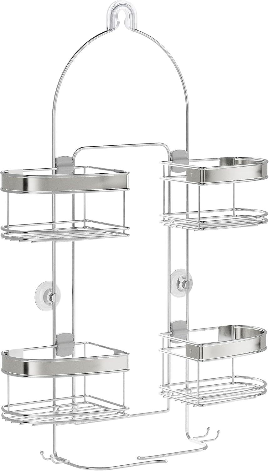 Stainless Steel Expandable Shower Caddy with Suction Mount