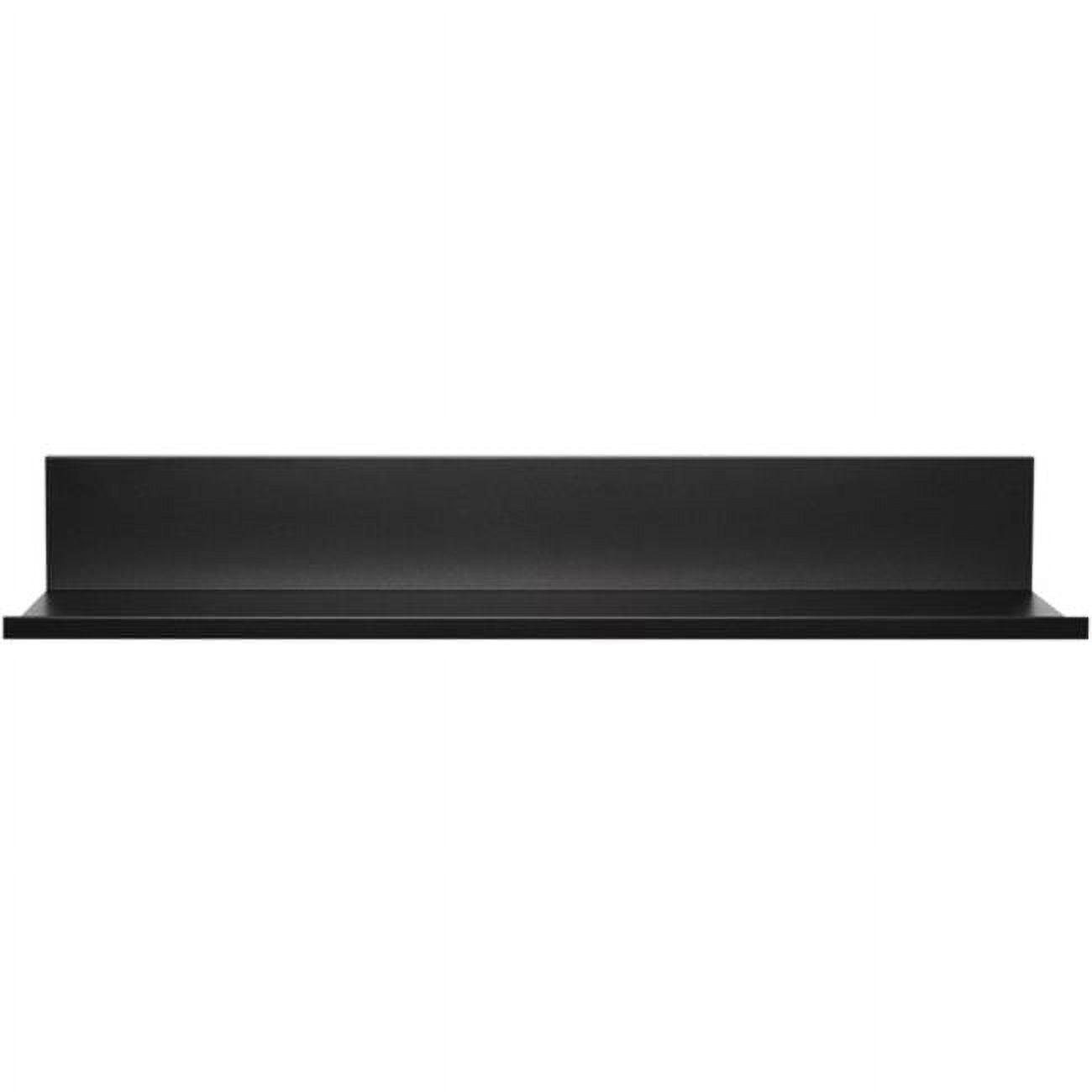 Sleek 24" Black No-Stud Floating Wall Shelf with Aluminum Bracket