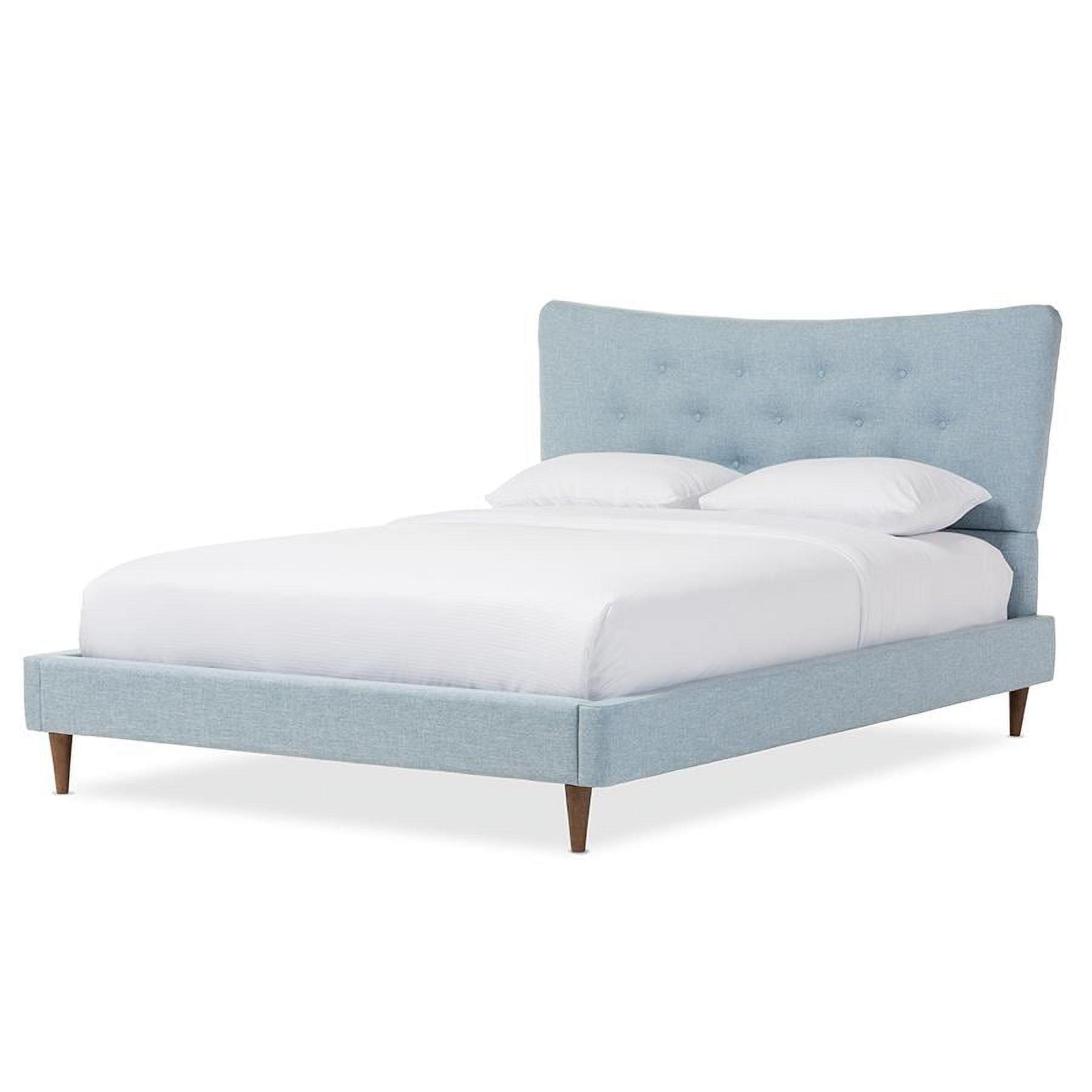 Hannah King-Sized Linen Upholstered Bed with Tufted Headboard