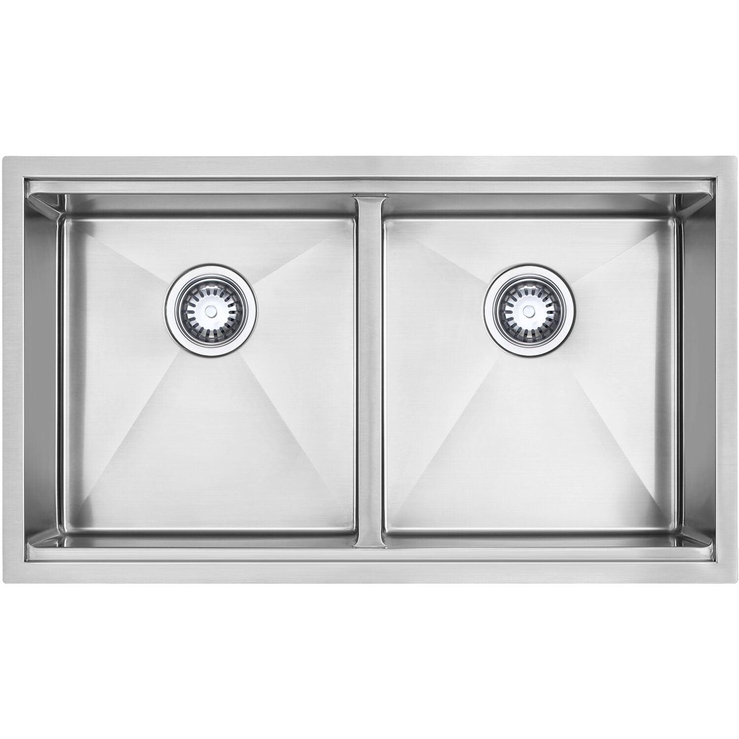 19'' L Undermount Double Bowl Stainless Steel Kitchen Sink