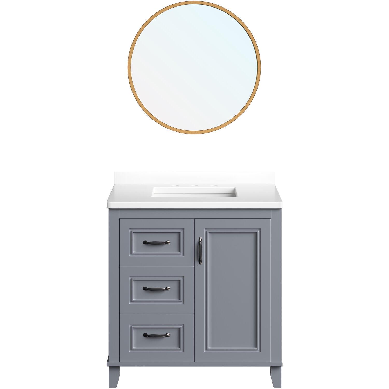 Hanover Ambridge 31'' Vanity Cabinet with Sink Combo for Bathroom, Pre-Assembled Cabinet