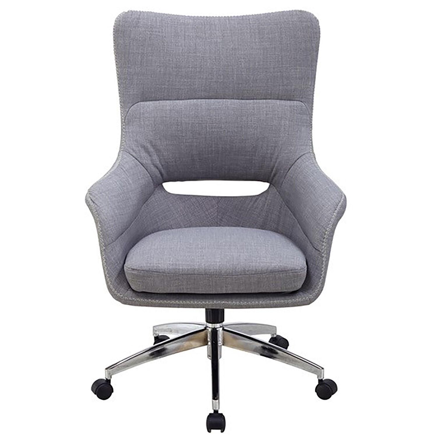 Carlton Executive Wingback Swivel Chair in Gray Fabric