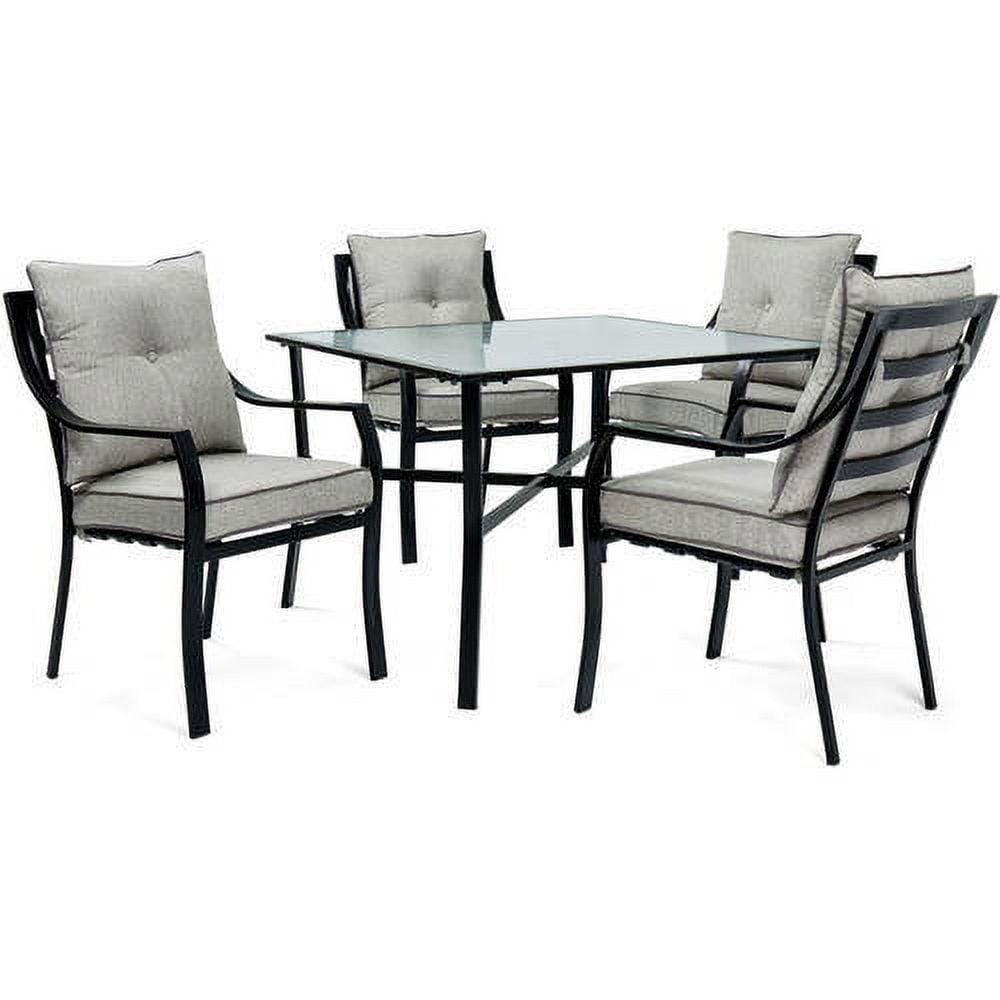 Lavallette 5-Piece Gray Cushioned Steel Outdoor Dining Set