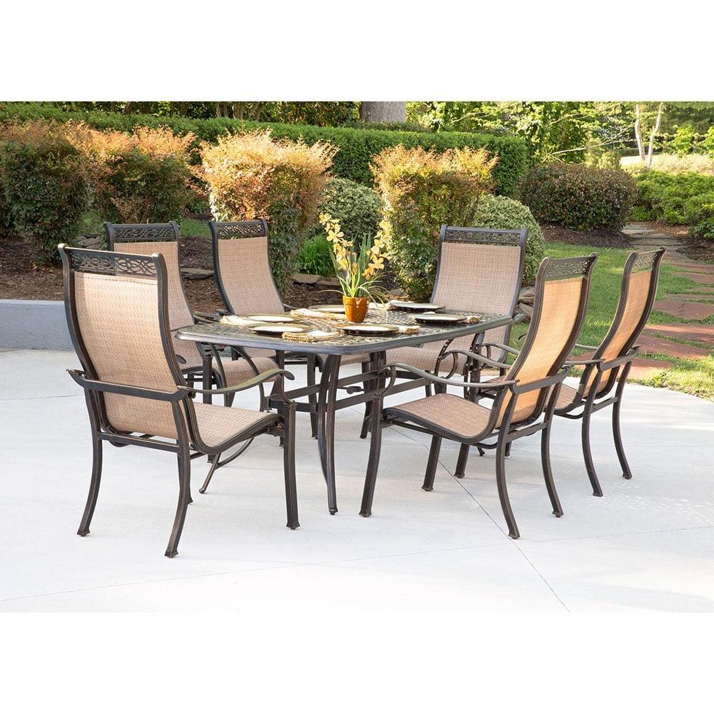 Manor Tan and Bronze 7-Piece Aluminum Outdoor Dining Set