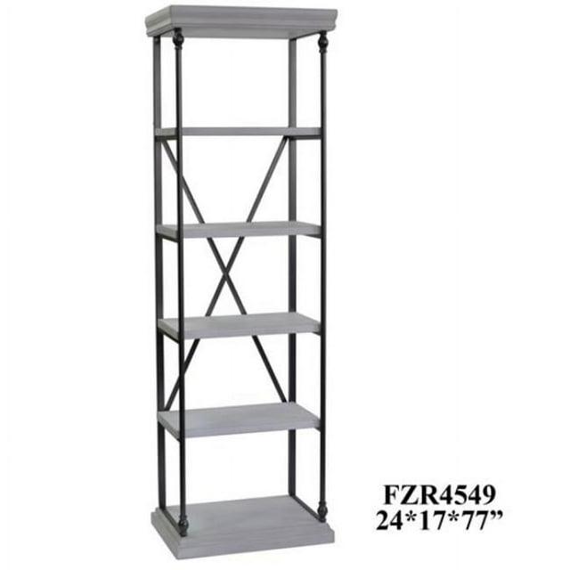 Rosalind Wheeler Bork 77" H x 24" W Iron Etagere Bookcase | Wayfair