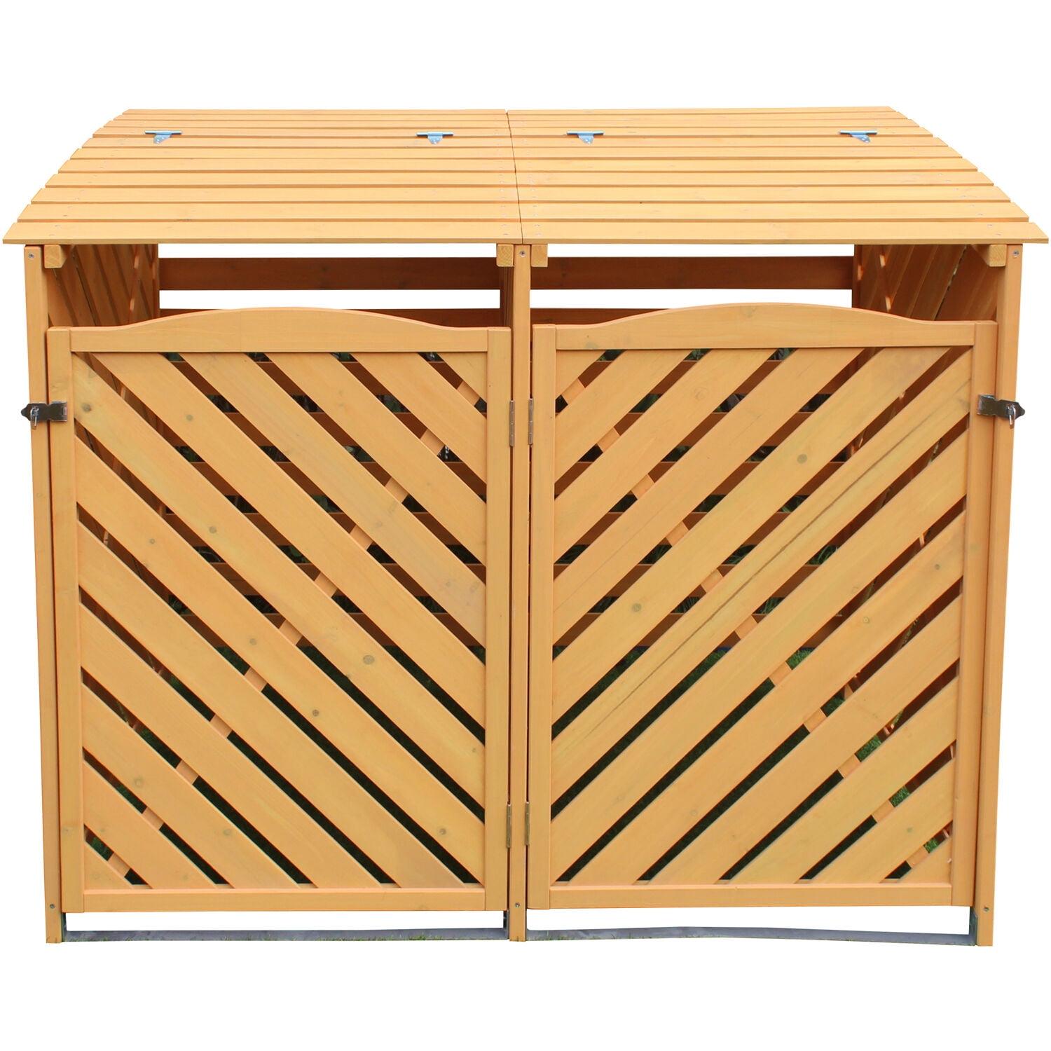 Hanover Hanover Outdoor 4.88 ft. x 3.01 ft. Wooden Trash Bin and Recyclables Storage Shed