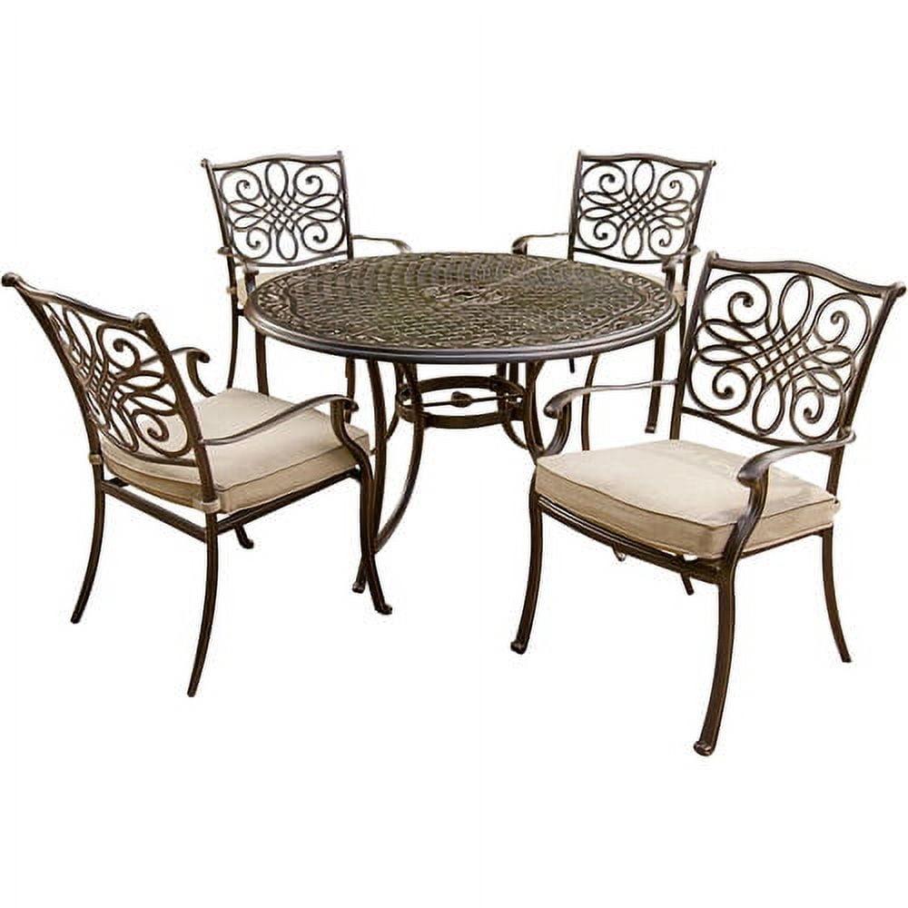 Oat Cushioned 5-Piece Aluminum Outdoor Dining Set