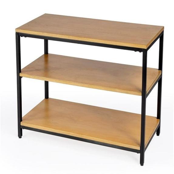 Hans 3 Shelf Wood & Iron Etagere Bookcase