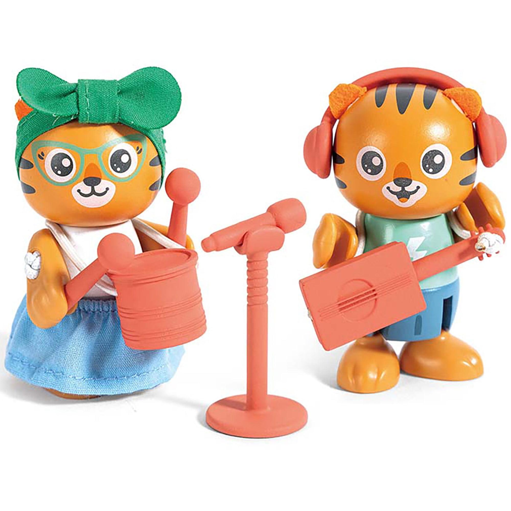 Hape: Milo & Melody Set - 2 Tiger Articulated Toy Figurines,Age 3+