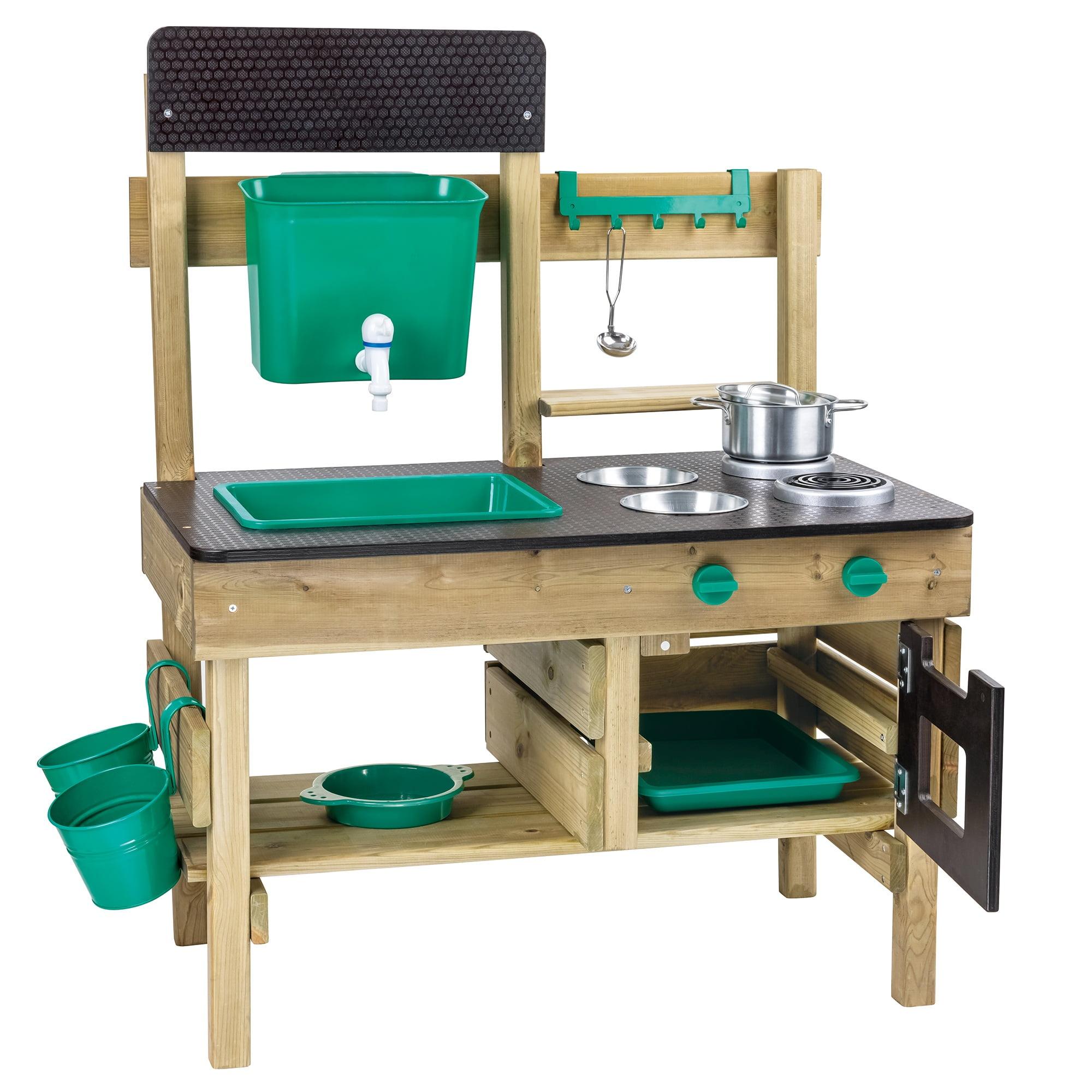 Hape Wood & Stainless Steel Outdoor Play Kitchen With Accessories