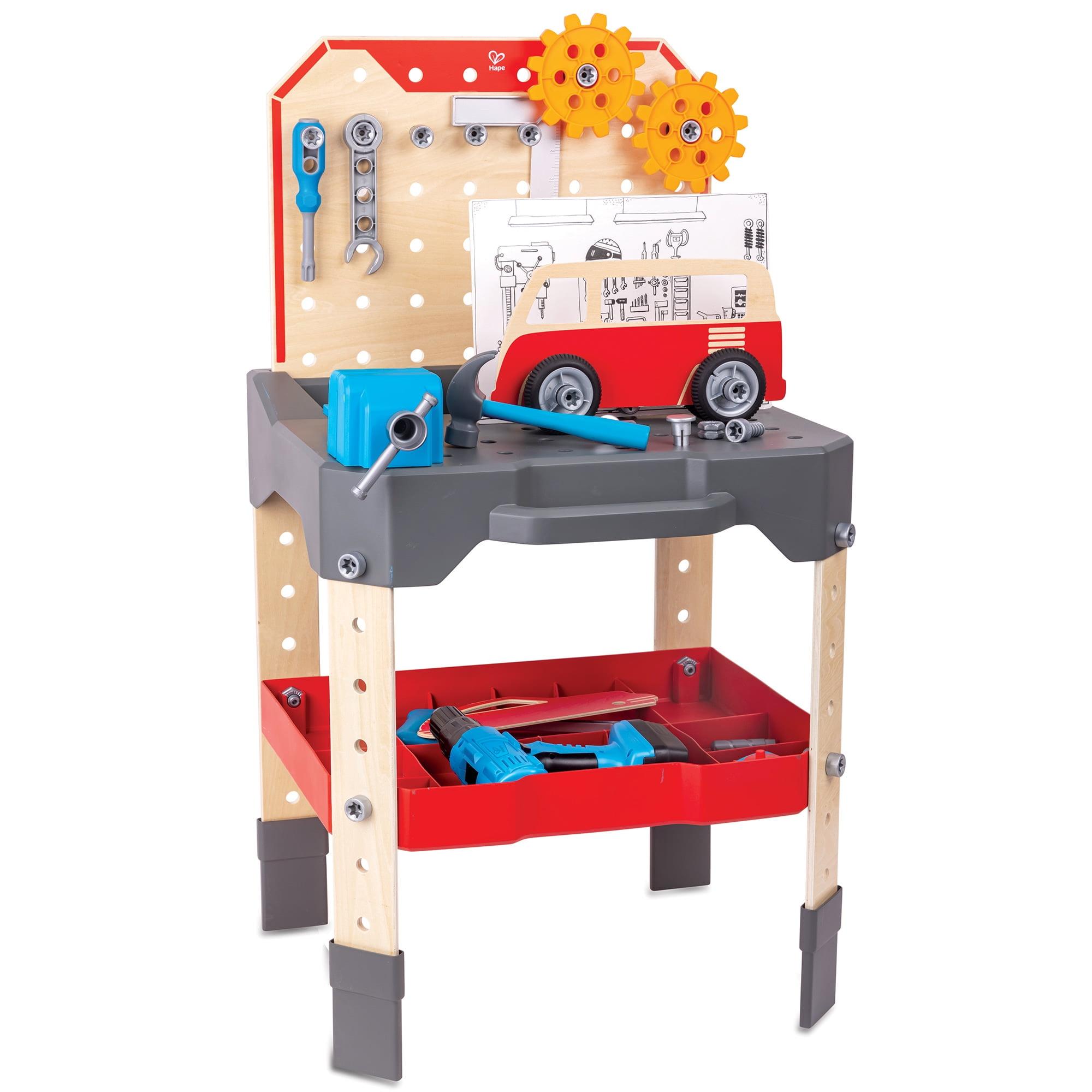 Hape: Junior Inventor: Vehicle Service & Repair Workbench - 71pc, Ages 3+