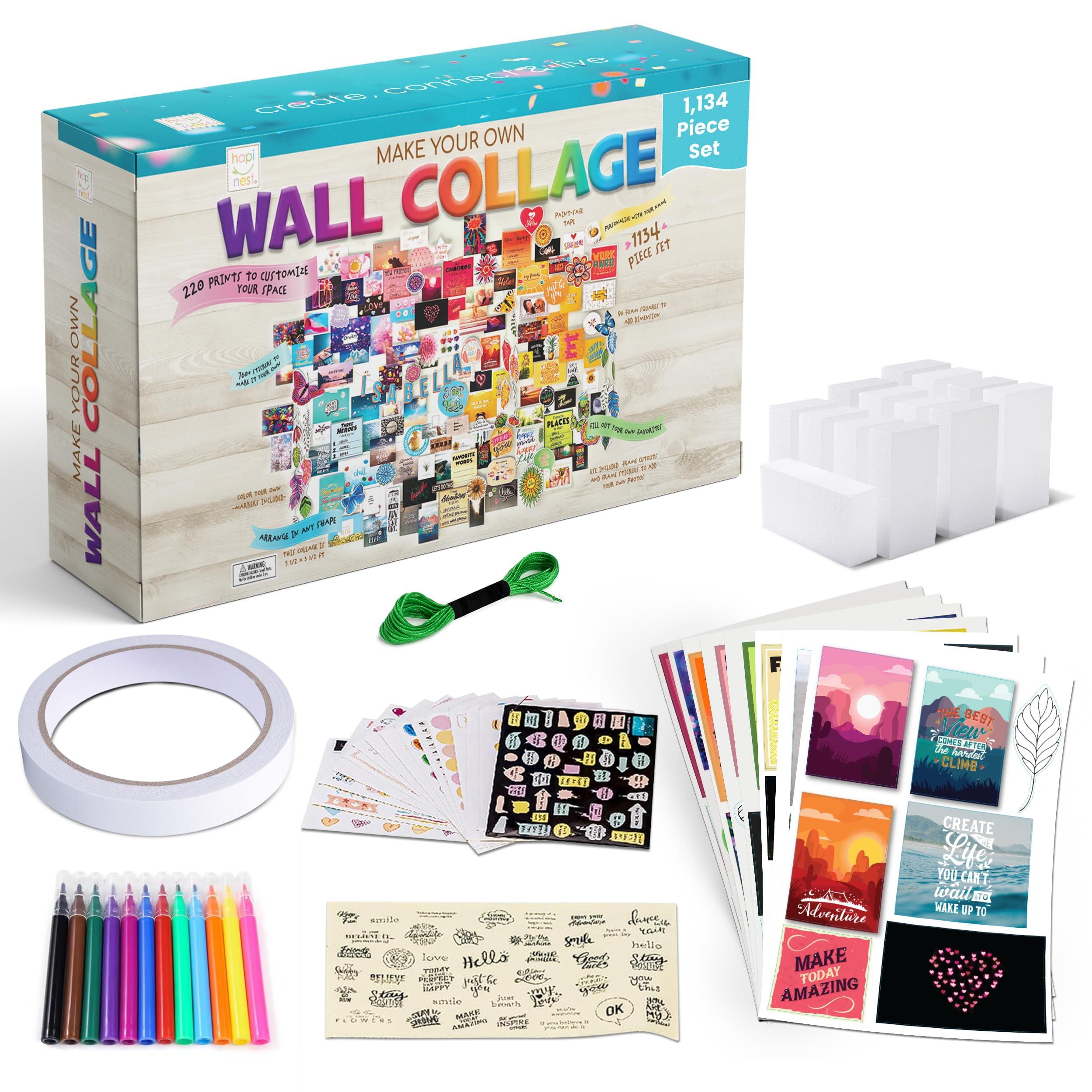 Hapinest DIY Wall Collage Kit for Teen Girls, Arts and Crafts Kit Tween Girl Room Decor, Birthday Gifts Ages 10 11 12 13 14 16 Years Old and Up, Cool Stuff for Bedroom Dorm Aesthetic Décor S301