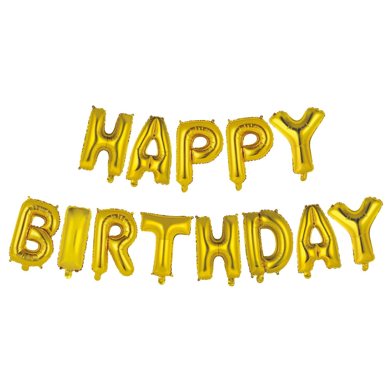 Gold Foil Happy Birthday Balloon Banner Kit