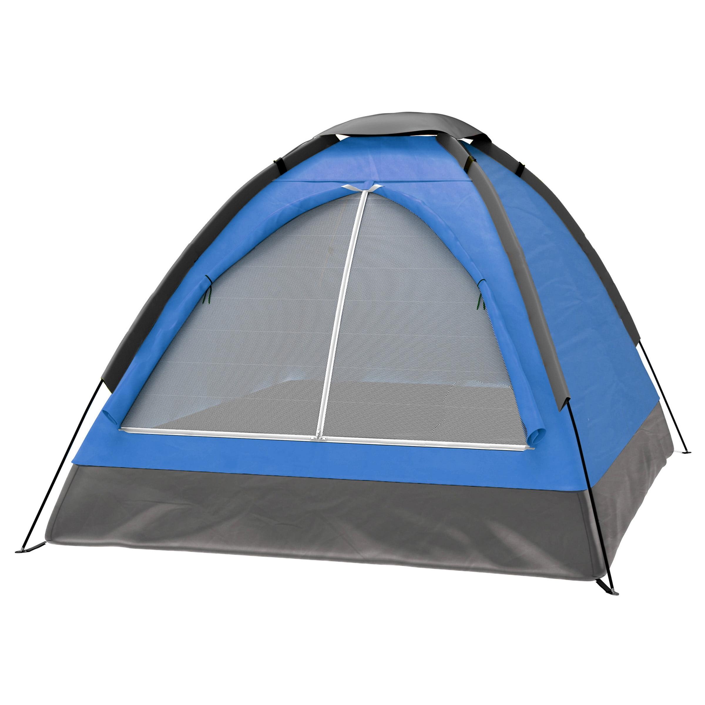 Blue 2-Person Dome Camping Tent with Carry Bag and Rain Fly