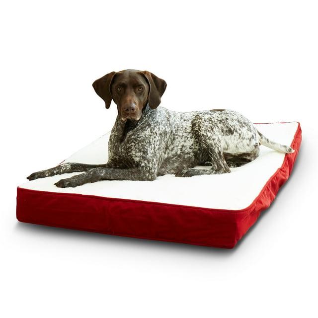 Happy Hounds Oscar Sherpa Orthopedic Dog Bed, Crimson, Medium (42 x 30 in.)