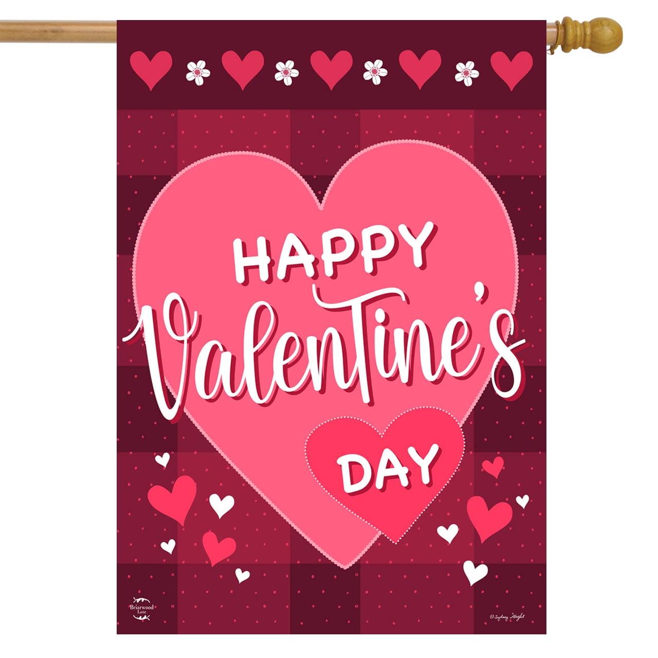 Happy Valentine's Day Double Sided House Flag 40" x 28" Briarwood Lane