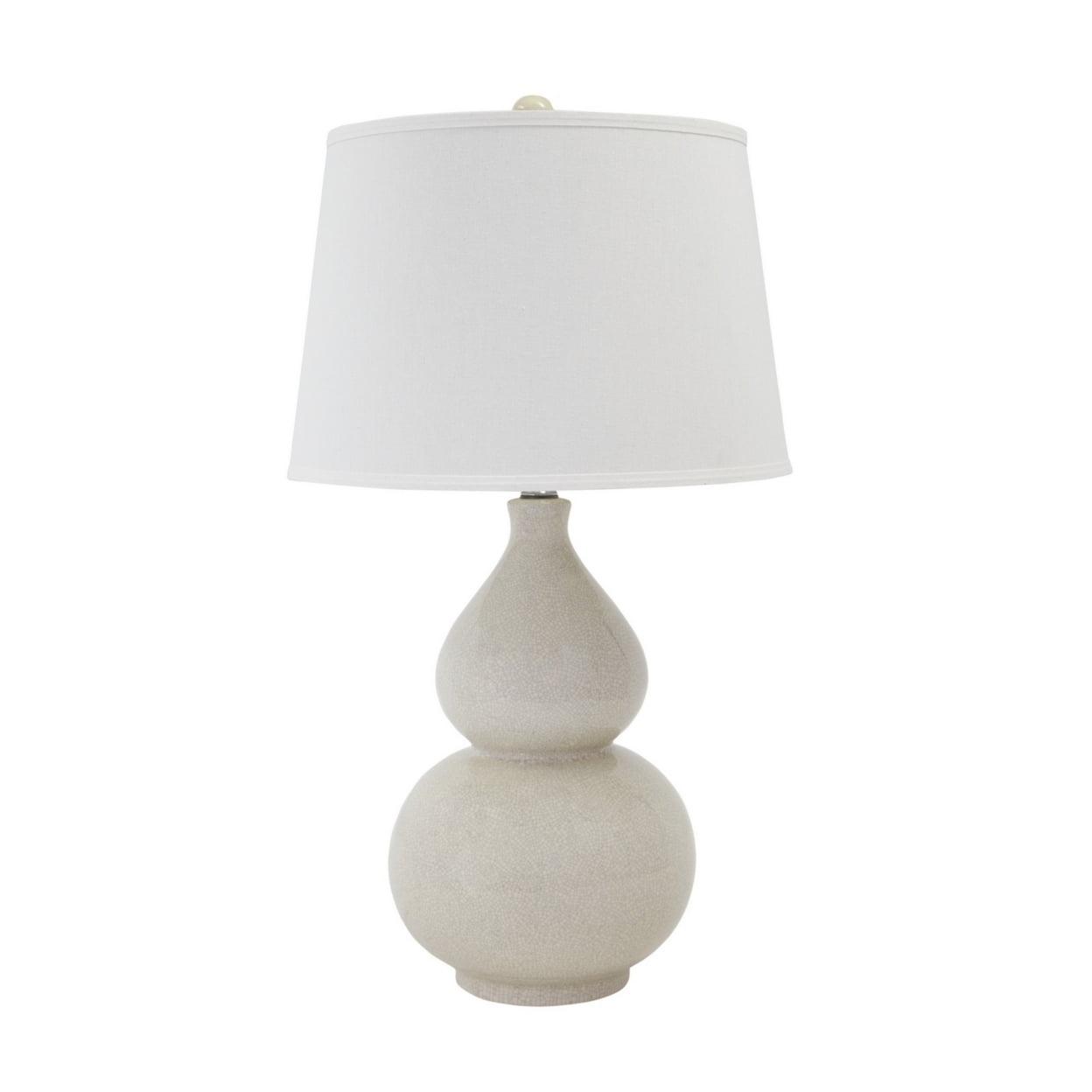 Cream Double Gourd Ceramic Table Lamp with Hardback Shade