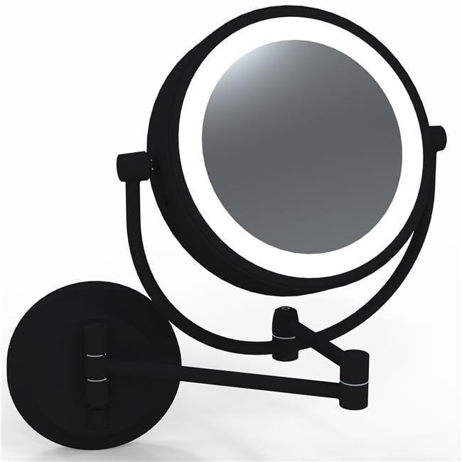 Hardwired Neo Modern LED Lighted Wall Mirror, Matte Black