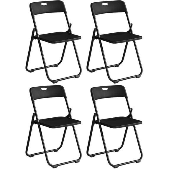 SKONYON 4 Pack Folding Chairs Fabric Cover Padded Folding Chair with Durable Steel Frame