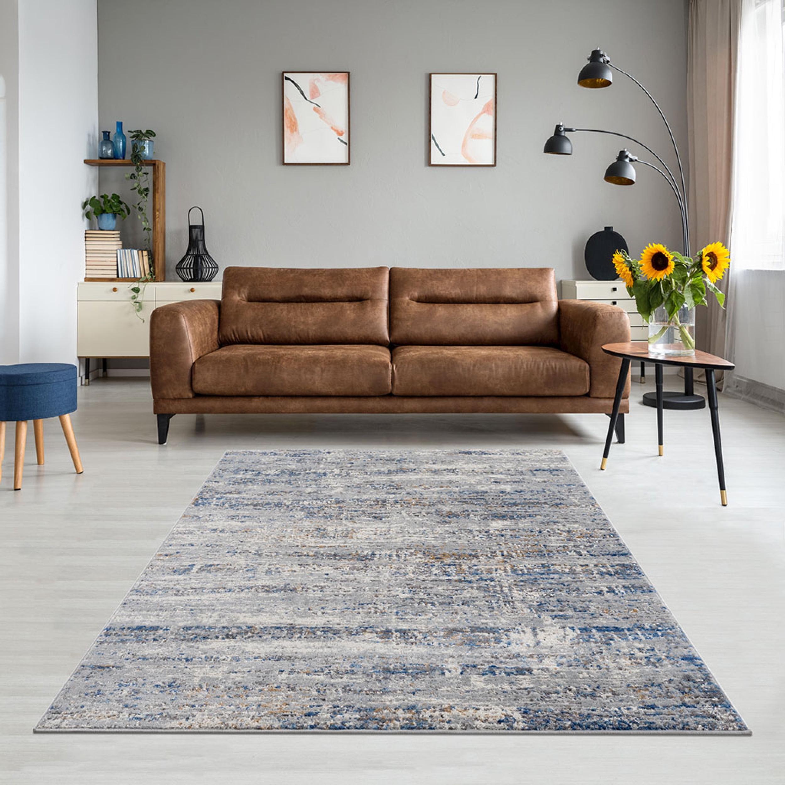 Harley Blue/Gray Abstract Area Rug