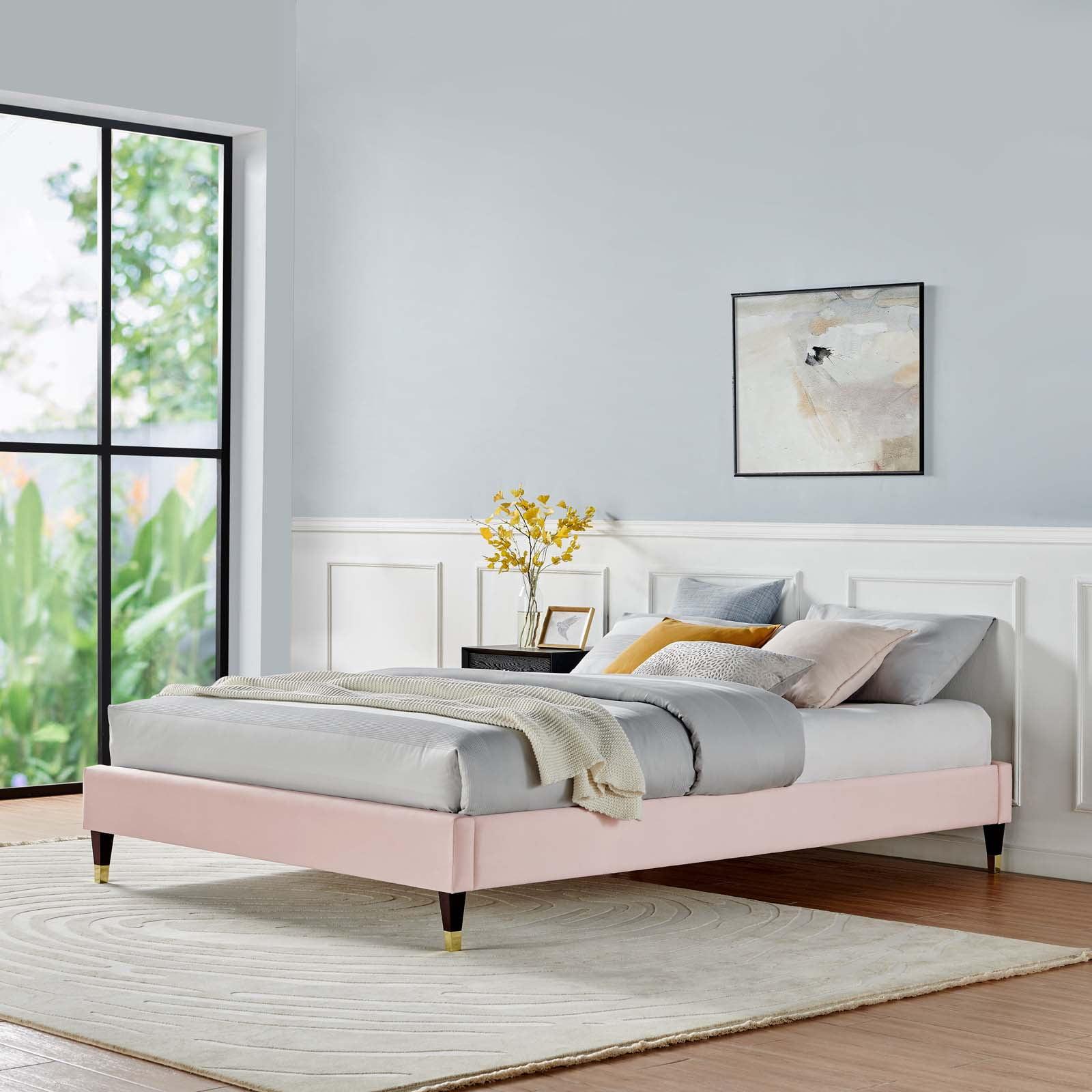 Modway Harlow King Performance Velvet Platform Bed Frame