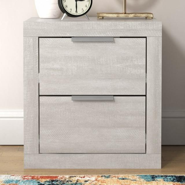 Galano Harlowin 2 Drawer Nightstand - Dusty Grey Oak