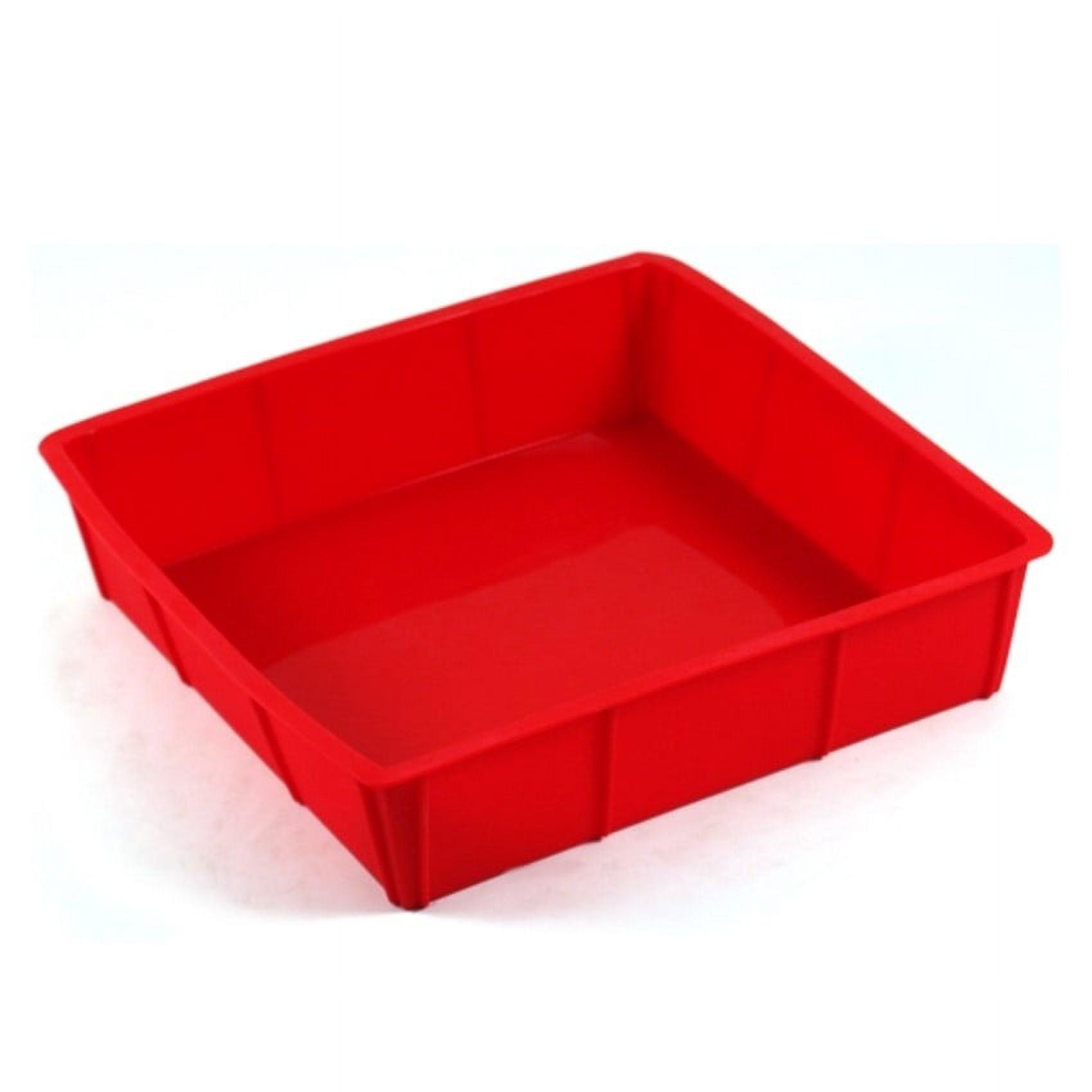 Harold Import Company Silicone 9 x 9 In. Square Cake Pan, Red