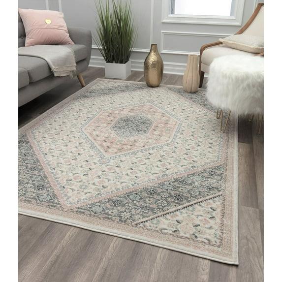 Harper HY30A Quartz Ivory Transitional Vintage Ivory Area Rug, 8'x10'
