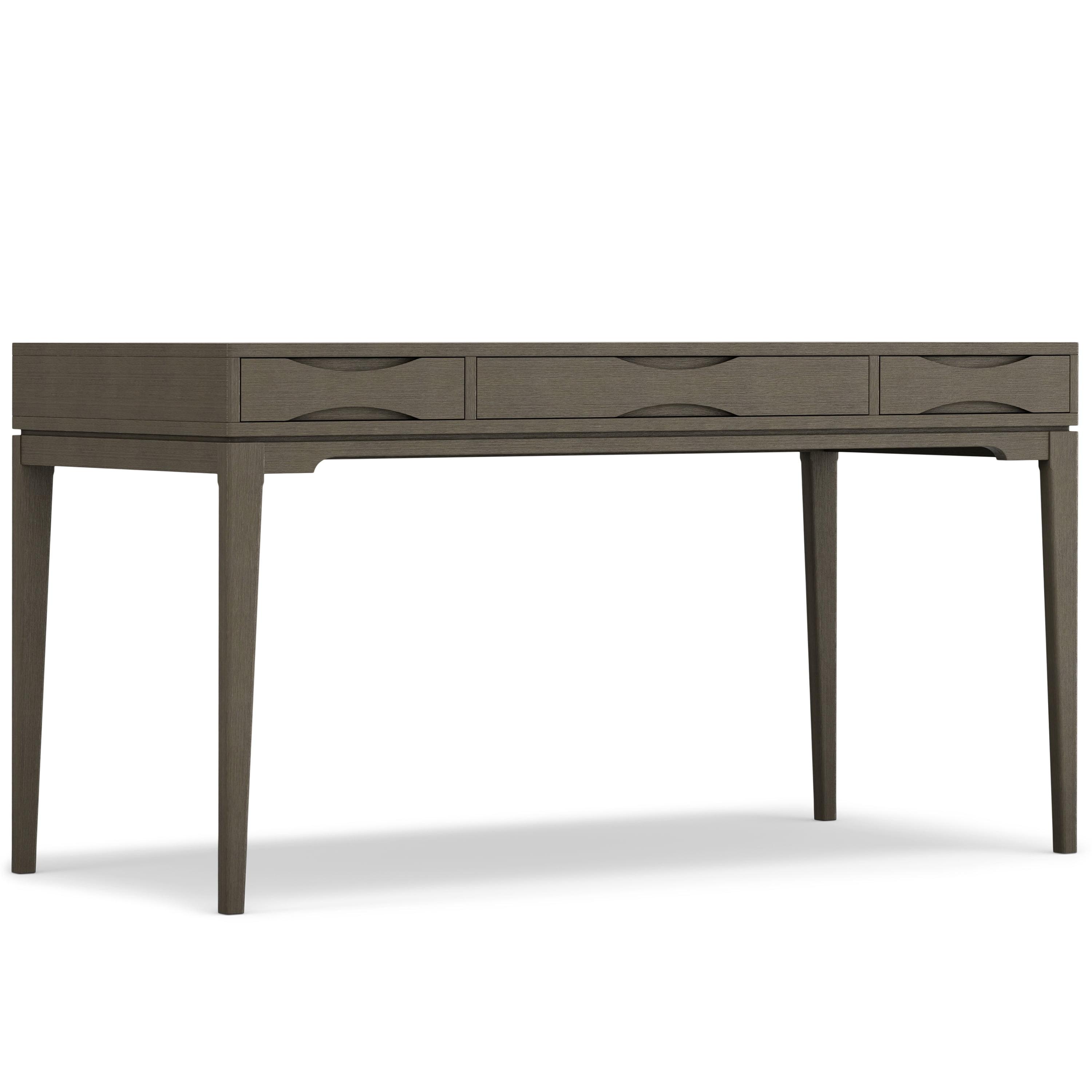 Simpli Home Harper Solid Wood Desk, Contemporary Style with Keyboard Tray and Storage