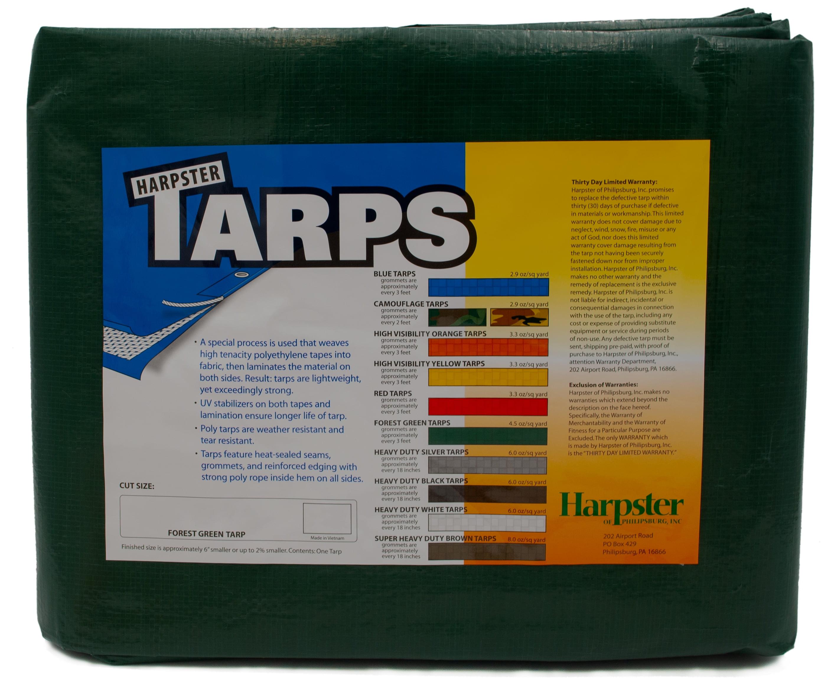 Harpster Tarps 12 Ft. x 20 Ft. Forest Green Medium Duty 4.5 oz. Poly Tarp 10 Mil
